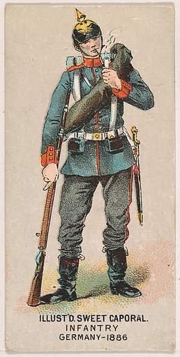 Infantry, Germany, 1886, from the Military Series (N224) issued by Kinney Tobacco Company to promote Sweet Caporal Cigarettes
