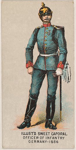 Officer of Infantry, Germany, 1886, from the Military Series (N224) issued by Kinney Tobacco Company to promote Sweet Caporal Cigarettes