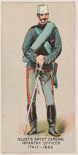Infantry Officer, Italy, 1886, from the Military Series (N224) issued by Kinney Tobacco Company to promote Sweet Caporal Cigarettes