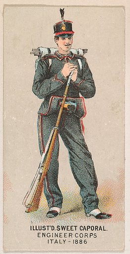 Engineer Corps, Italy, 1886, from the Military Series (N224) issued by Kinney Tobacco Company to promote Sweet Caporal Cigarettes