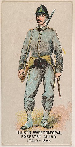 Forestry Guard, Italy, 1886, from the Military Series (N224) issued by Kinney Tobacco Company to promote Sweet Caporal Cigarettes