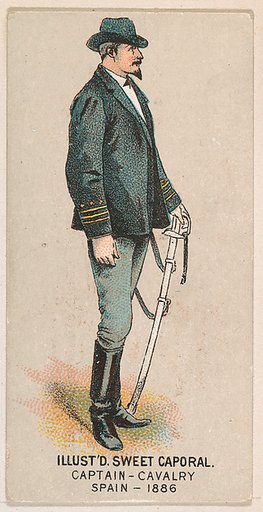 Captain, Cavalry, Spain, 1886, from the Military Series (N224) issued by Kinney Tobacco Company to promote Sweet Caporal Cigarettes