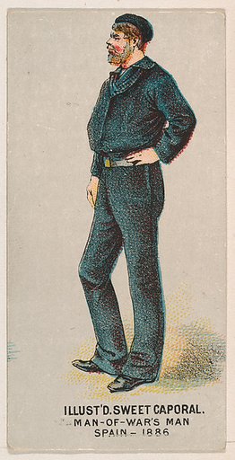 Man-of-War's Man, Spain, 1886, from the Military Series (N224) issued by Kinney Tobacco Company to promote Sweet Caporal Cigarettes