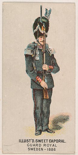 Royal Guard, Sweden, 1886, from the Military Series (N224) issued by Kinney Tobacco Company to promote Sweet Caporal Cigarettes
