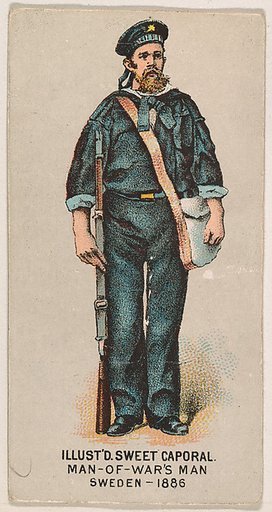 Man-of-War's Man, Sweden, 1886, from the Military Series (N224) issued by Kinney Tobacco Company to promote Sweet Caporal Cigarettes
