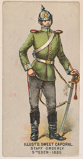 Staff Orderly, Sweden, 1886, from the Military Series (N224) issued by Kinney Tobacco Company to promote Sweet Caporal Cigarettes