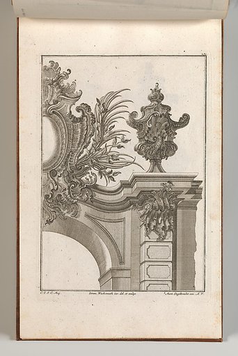 Suggestion for the Decoration of Top Right Side of Portal, plate 3 from "Allerneueste Façon von Auszierungen zu Portalen"