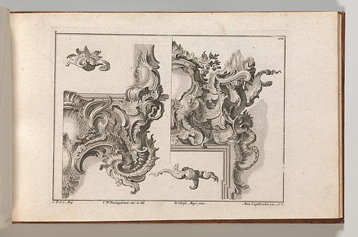 Suggestion for the Decoration of Lower Right and Top Right of an Altar Frame, plate 4 from an Untitled Series with Rocailles Ornaments for Altar and Door Frames