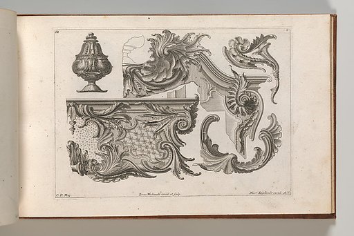 Suggestion for the Decoration of  the Lower and Top Right of a Frame Combined with Several Additional Ornaments, plate 2 from "Unterschidliche Auszierungen zu Thüren und Fenster, etc. etc. sehr nutzlich zu gebrauchen"