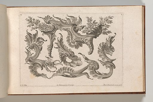 Various Designs for Rocaille Ornaments, plate 2 from "Fortsezung von unterschielichen Auszierungen zu allerleij nüzlich anzuwenden"