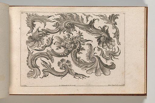 Various Designs for Rocaille Ornaments, plate 3 from "Fortsezung von unterschielichen Auszierungen zu allerleij nüzlich anzuwenden"