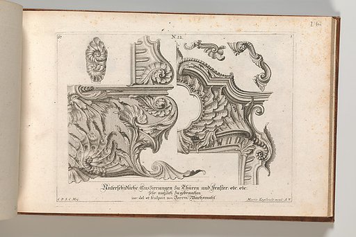 Suggestion for the Decoration of the Lower and Top Right of a Frame, plate 1 from "Unterschidliche Auszierungen zu Thüren und Fenster, etc. etc. sehr nutzlich zu gebrauchen"