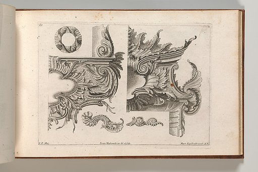 Suggestion for the Decoration of the Lower and Top Right of a Frame Combined with Several Additional Ornaments, plate 3 from "Unterschidliche Auszierungen zu Thüren und Fenster, etc. etc. sehr nutzlich zu gebrauchen"