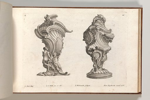 Designs for Two Lidded Vases, plate 4 from "Schöne und auf die neueste Facon inventierte Gefäße und Krüge"