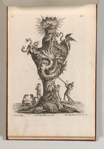 Design for a large Vase representing Fire, plate 6 from "Neu inventierte Vasi auf die neueste manier"