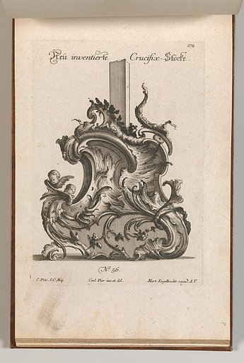 Design for the Base of a Crucifix, plate 1 from "Neü inventierte Crucifix Stöcke"