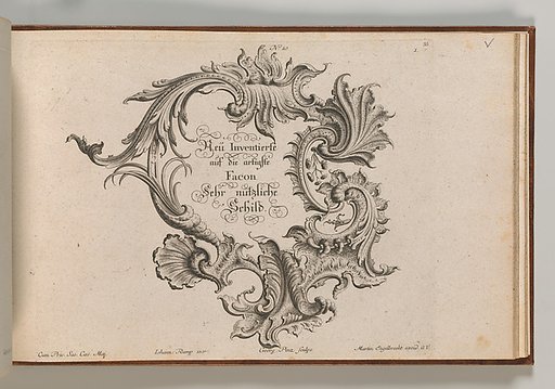 Design for a Cartouche, plate 1 from "Neu Inventierte auf die artigste Facon Sehr nutzliche Schild"