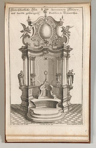 Design for a Monumental Altar, plate A from "Unterschiedliche Neu Inventierte Altäre mit darzu gehörigen Profillen u. Grundrißen"