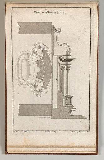 Floorplan and Side View of an Altar, plate A(2) from "Unterschiedliche Neu Inventierte Altäre mit darzu gehörigen Profillen u. Grundrißen"