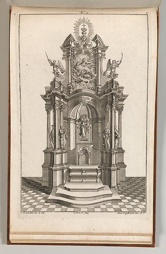 Design for a Monumental Altar, plate B from "Unterschiedliche Neu Inventierte Altäre mit darzu gehörigen Profillen u. Grundrißen"