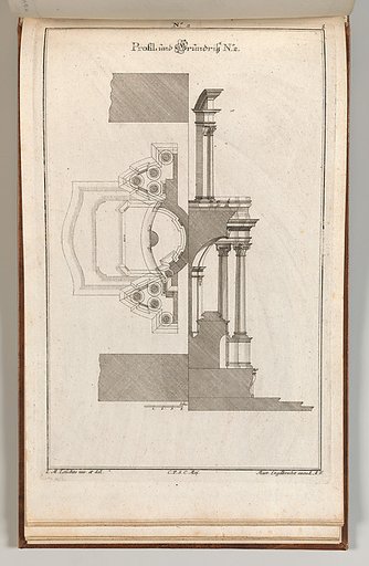 Floorplan and Side View of an Altar, plate B(2) from "Unterschiedliche Neu Inventierte Altäre mit darzu gehörigen Profillen u. Grundrißen"