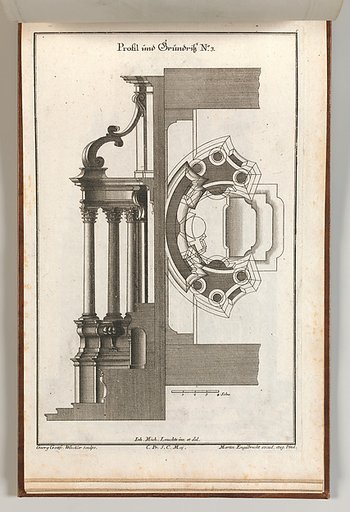 Floorplan and Side View of an Altar, plate C(2) from "Unterschiedliche Neu Inventierte Altäre mit darzu gehörigen Profillen u. Grundrißen"
