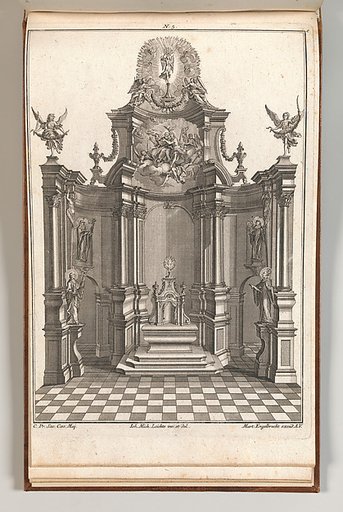 Design for a Monumental Altar, plate E from "Unterschiedliche Neu Inventierte Altäre mit darzu gehörigen Profillen u. Grundrißen"