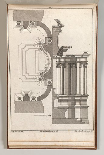 Floorplan and Side View of an Altar, plate E(2) from "Unterschiedliche Neu Inventierte Altäre mit darzu gehörigen Profillen u. Grundrißen"
