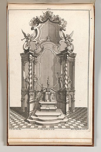 Design for a Monumental Altar, plate F from "Unterschiedliche Neu Inventierte Altäre mit darzu gehörigen Profillen u. Grundrißen"
