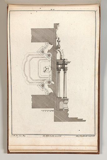 Floorplan and Side View of an Altar, plate F(2) from "Unterschiedliche Neu Inventierte Altäre mit darzu gehörigen Profillen u. Grundrißen"