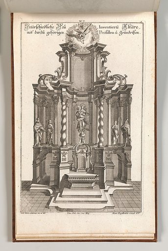 Design for a Monumental Altar, plate G from "Unterschiedliche Neu Inventierte Altäre mit darzu gehörigen Profillen u. Grundrißen"