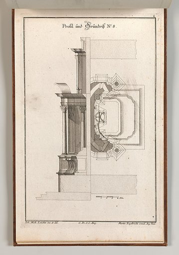Floorplan and Side View of an Altar, plate H(2) from "Unterschiedliche Neu Inventierte Altäre mit darzu gehörigen Profillen u. Grundrißen"