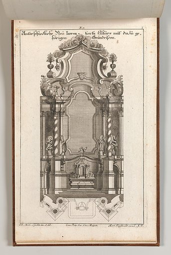 Design for a Monumental Altar, plate I from "Unterschiedliche Neu Inventierte Altäre mit darzu gehörigen Profillen u. Grundrißen"