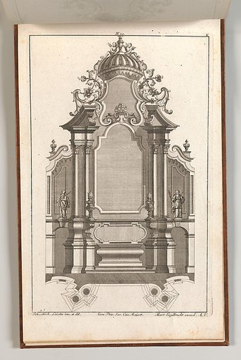 Design for a Monumental Altar, plate K from "Unterschiedliche Neu Inventierte Altäre mit darzu gehörigen Profillen u. Grundrißen"