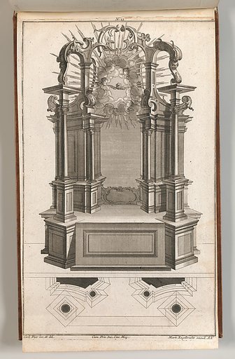 Design for a Monumental Altar, plate N from "Unterschiedliche Neu Inventierte Altäre mit darzu gehörigen Profillen u. Grundrißen"