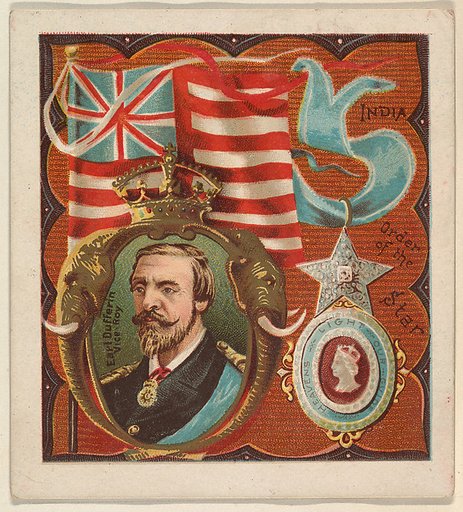 India, from the International Cards series (N238), issued by Kinney Bros.