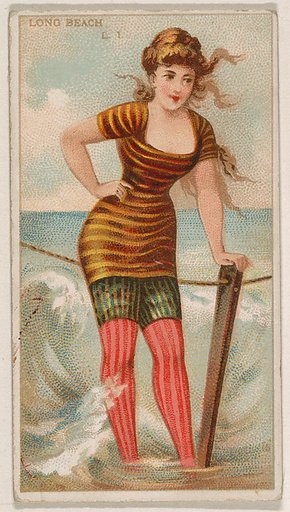 Long Beach, Long Island, from the Surf Beauties series (N232), issued by Kinney Bros.