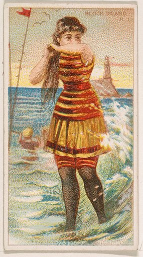 Block Island, Rhode Island, from the Surf Beauties series (N232), issued by Kinney Bros.