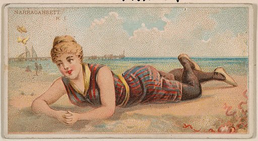 Narragansett, Rhode Island, from the Surf Beauties series (N232), issued by Kinney Bros.