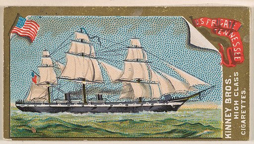 U.S. Frigate Tennessee, from the Naval Vessels of the World series (N226) issued by Kinney Bros.