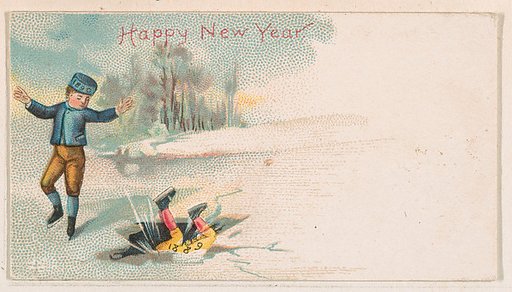 Happy New Year, from the New Years 1890 series (N227) issued by Kinney Bros.