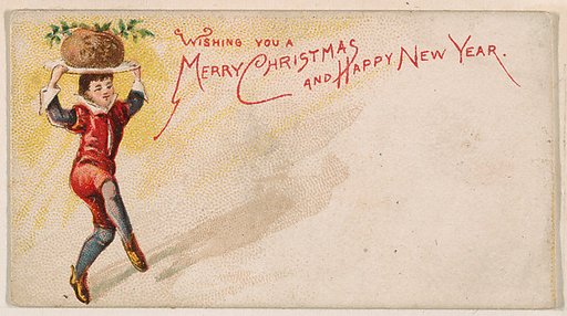 Wishing You a Merry Christmas and Happy New Year, from the New Years 1890 series (N227) issued by Kinney Bros.