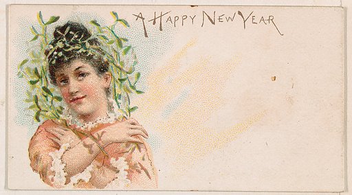 A Happy New Year, from the New Years 1890 series (N227) issued by Kinney Bros.