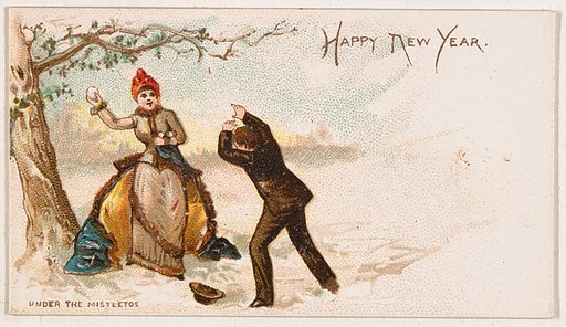 Happy New Year, from the New Years 1890 series (N227) issued by Kinney Bros.