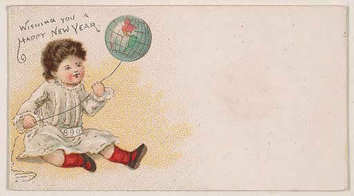 Wishing You a Happy New Year, from the New Years 1890 series (N227) issued by Kinney Bros.