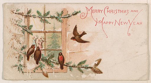 Merry Christmas and Happy New Year, from the New Years 1890 series (N227) issued by Kinney Bros.