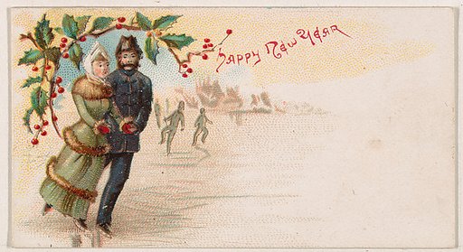 Happy New Year, from the New Years 1890 series (N227) issued by Kinney Bros.