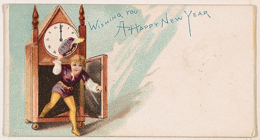 Wishing You a Happy New Year, from the New Years 1890 series (N227) issued by Kinney Bros.