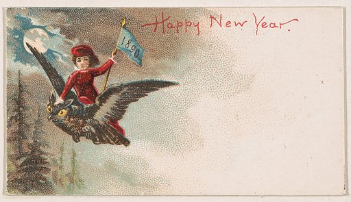 Happy New Year, from the New Years 1890 series (N227) issued by Kinney Bros.
