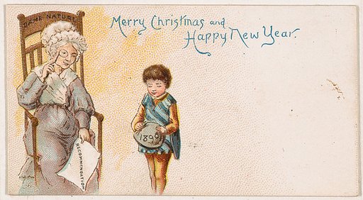 Merry Christmas and Happy New Year, from the New Years 1890 series (N227) issued by Kinney Bros.